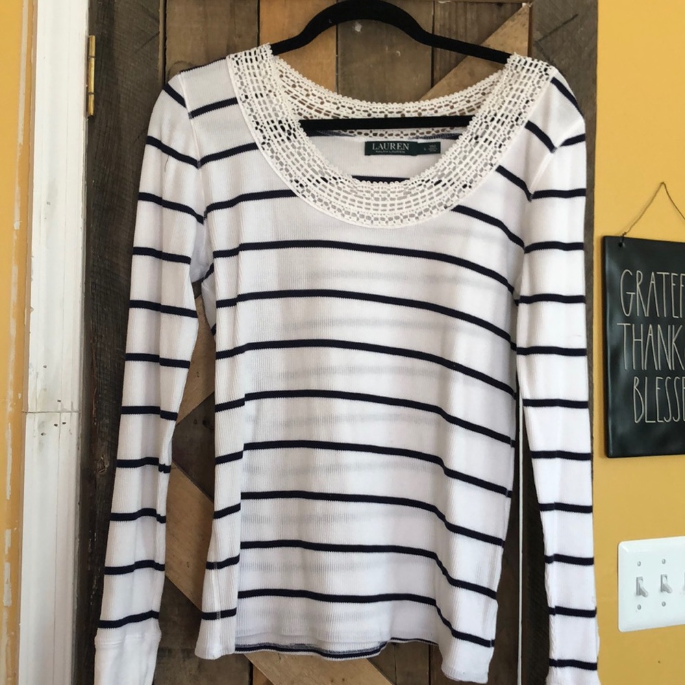Ralph Lauren Striped rag sleeve top